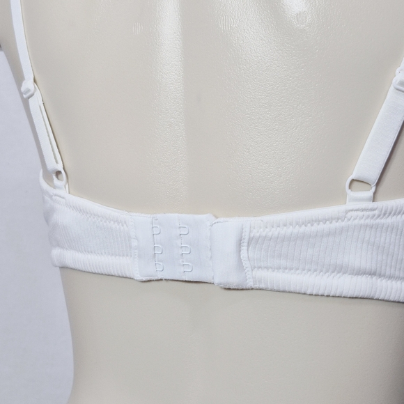 34D H&M 94% Cotton Lined Demi T-Shirt‎ Underwire Bra White - Picture 4 of 6